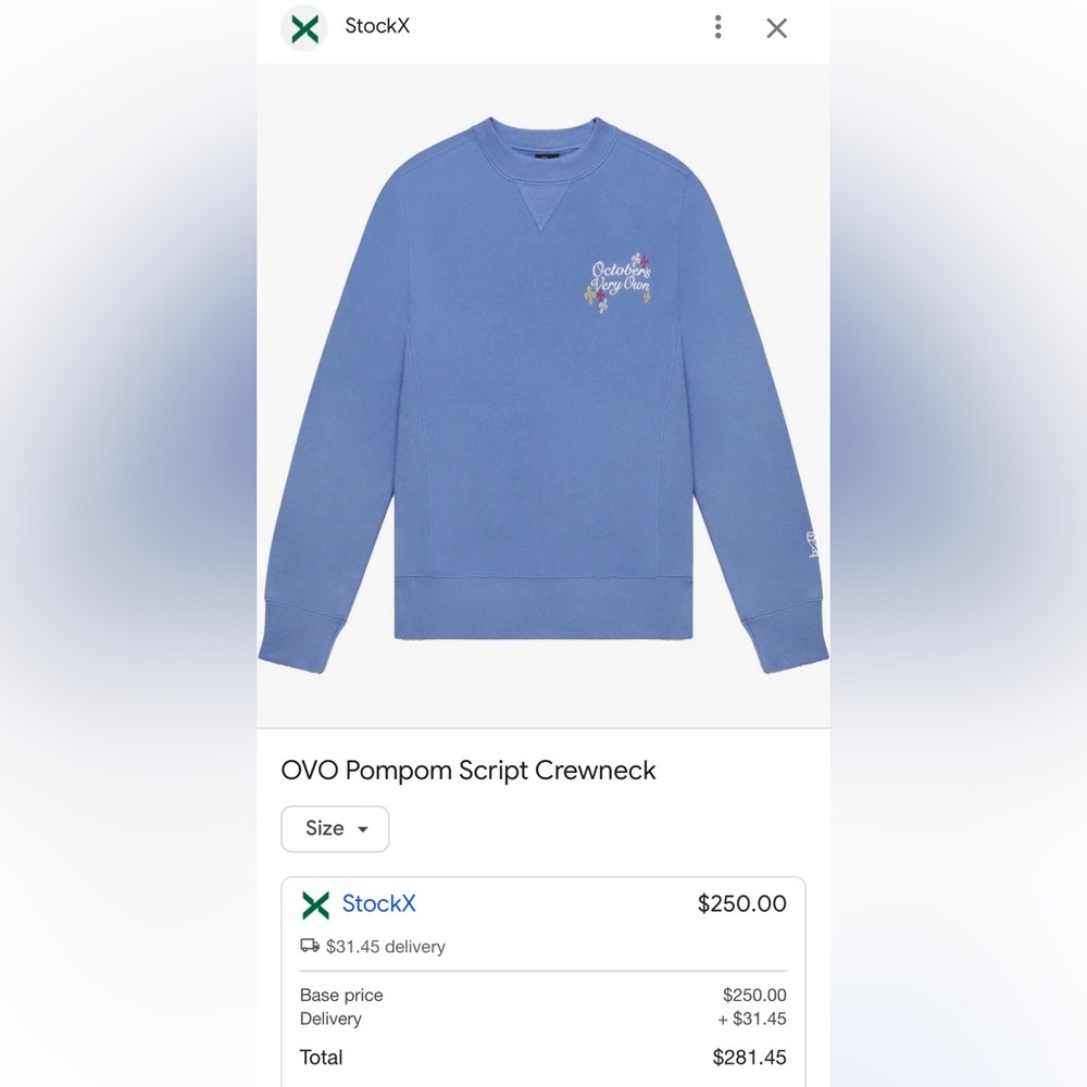 OVO blue crewneck